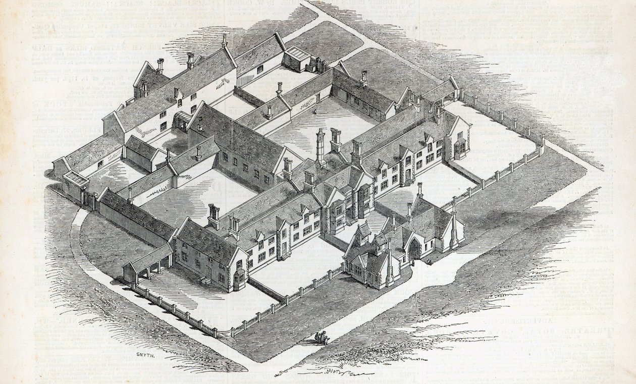 Union Workhouse pystytetään Canterburyyn, The Illustrated London News, 7. marraskuuta 1846 tekijältä English School
