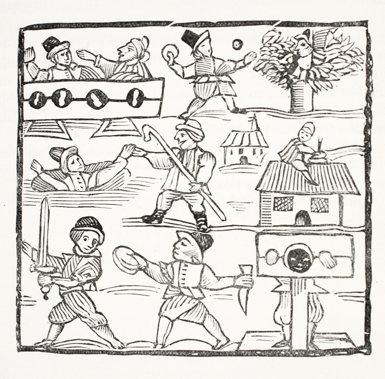 Humphrey Cornishin The Welch Traveller tai The Unfortunate Welchman, kuvitus John Ashtonin kirjasta Chap-books of the Eightenth Century, pubi. 1882 tekijältä English School