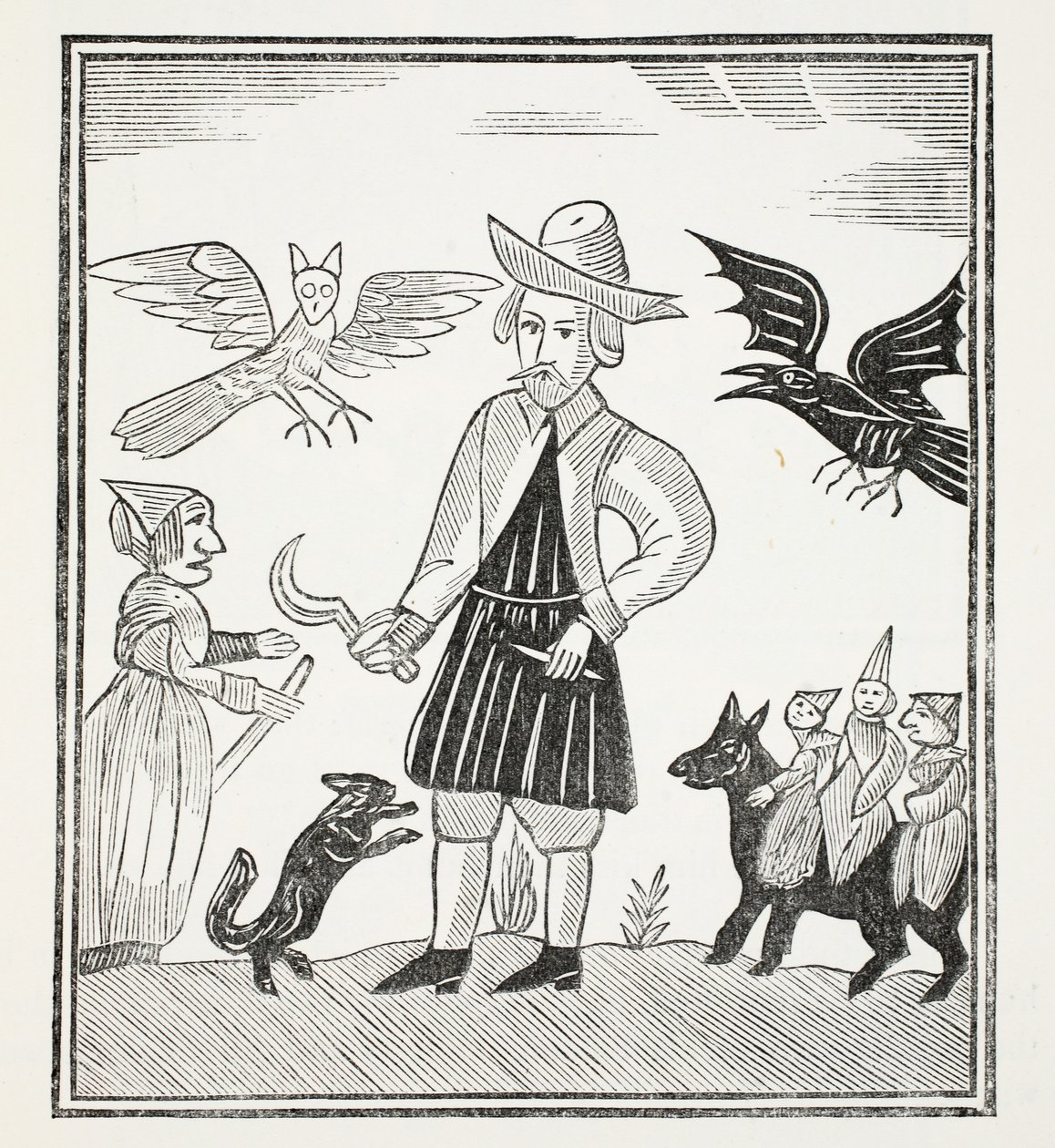 The Witch of the Woodlands, kuvitus John Ashtonin kirjasta Chap-books of the Eightenth Century, pub. 1882 tekijältä English School
