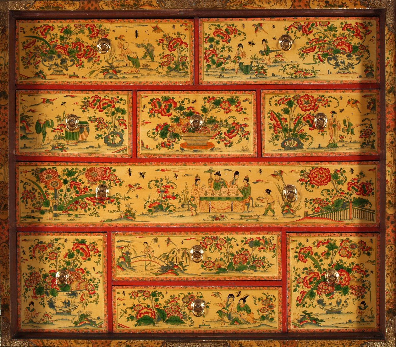 Witcombe Cabinet, n. 1697 (japanilainen ja hopeoitu puu) tekijältä English School