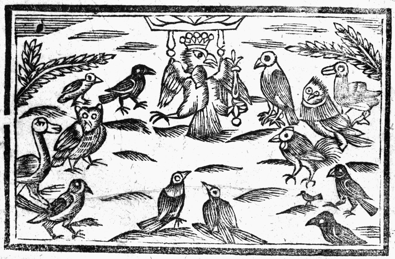 The Woody Choristers tai The Birds Harmony, kuvitus teoksesta "A Book of Roxburghe Ballads" tekijältä English School