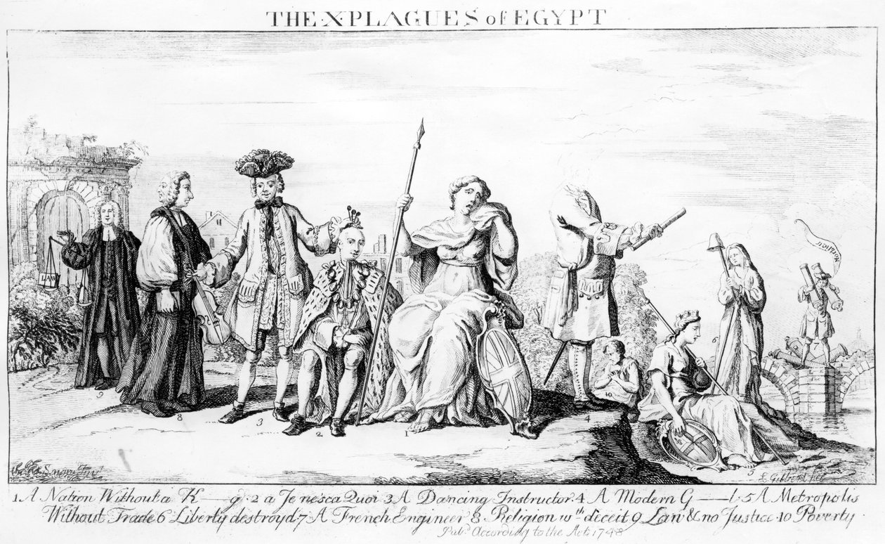 Egyptin X vitsaukset, n. 1749 tekijältä English School