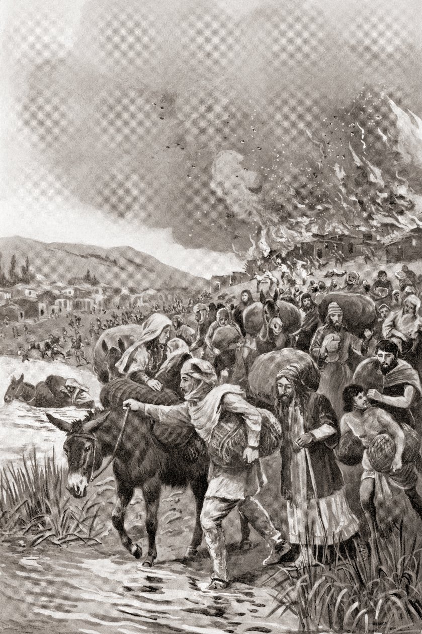 Sardisin polttaminen Joonian kapinan aikana 498 eKr., Hutchinsonin kansojen historiasta, pub.1915 tekijältä English School