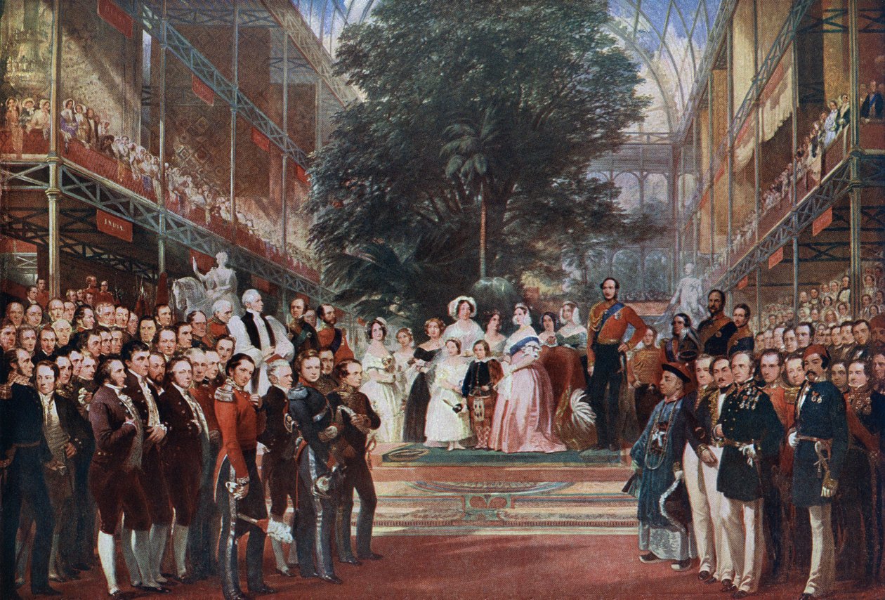 Queen Victoria of the Great Exhibition avajaiset Hyde Parkissa, Lontoossa, Englannissa tekijältä English School