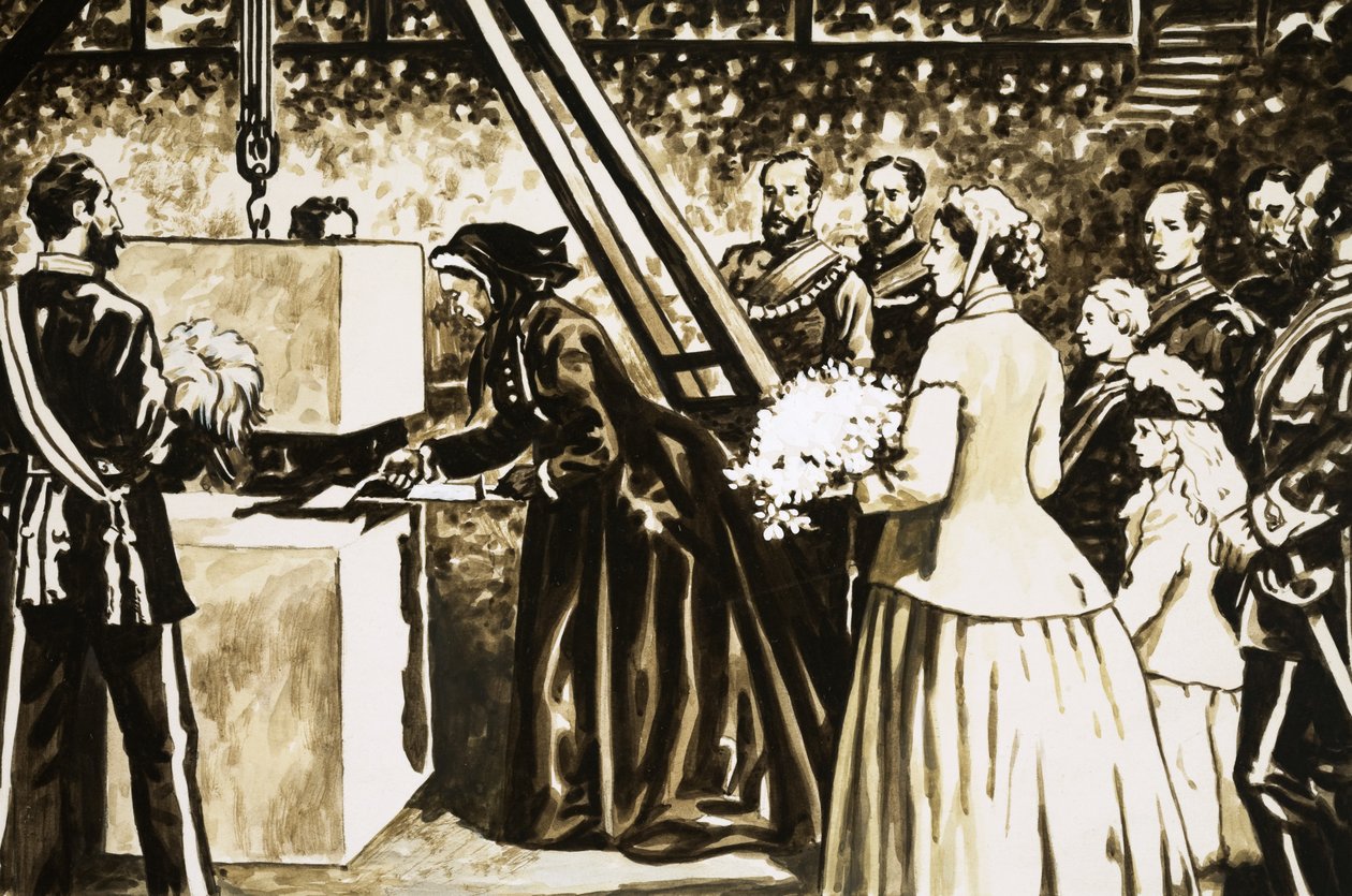 Ikääntyvä kuningatar Victoria avasi Albert Hallin vuonna 1871. tekijältä English School