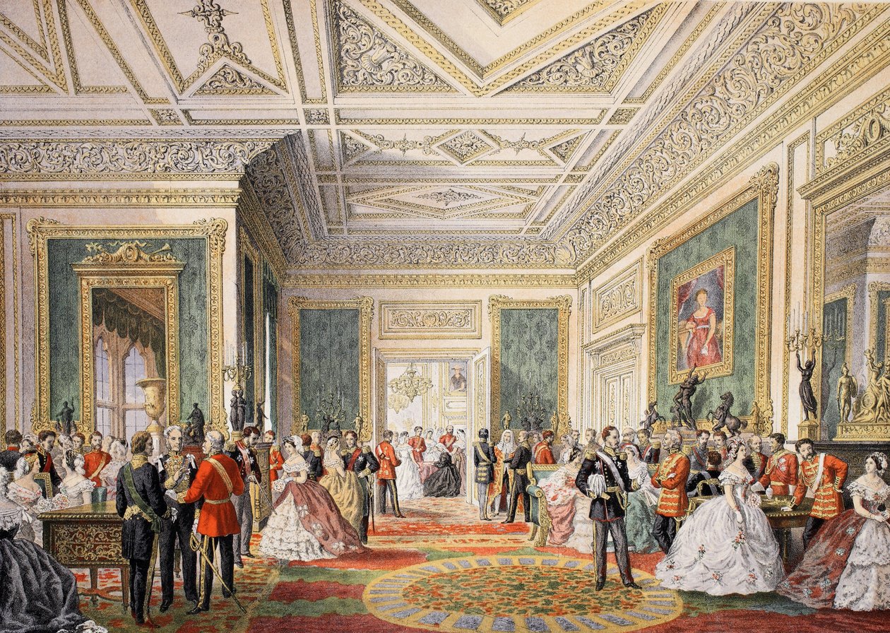 Avioliittotodistuskirjan allekirjoitus, A Memorial of the Marriage of Edward VII ja Alexandra of Denmark, pub. 1864 tekijältä English School