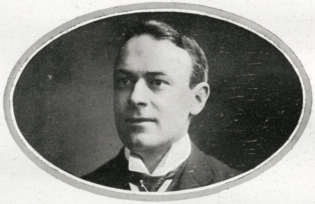 Thomas Andrews, Jr., yksityiskohta RMS Titanicin matkustajista, teoksesta The Sphere, 27. huhtikuuta 1912 (litho) (katso myös 450780) tekijältä English School