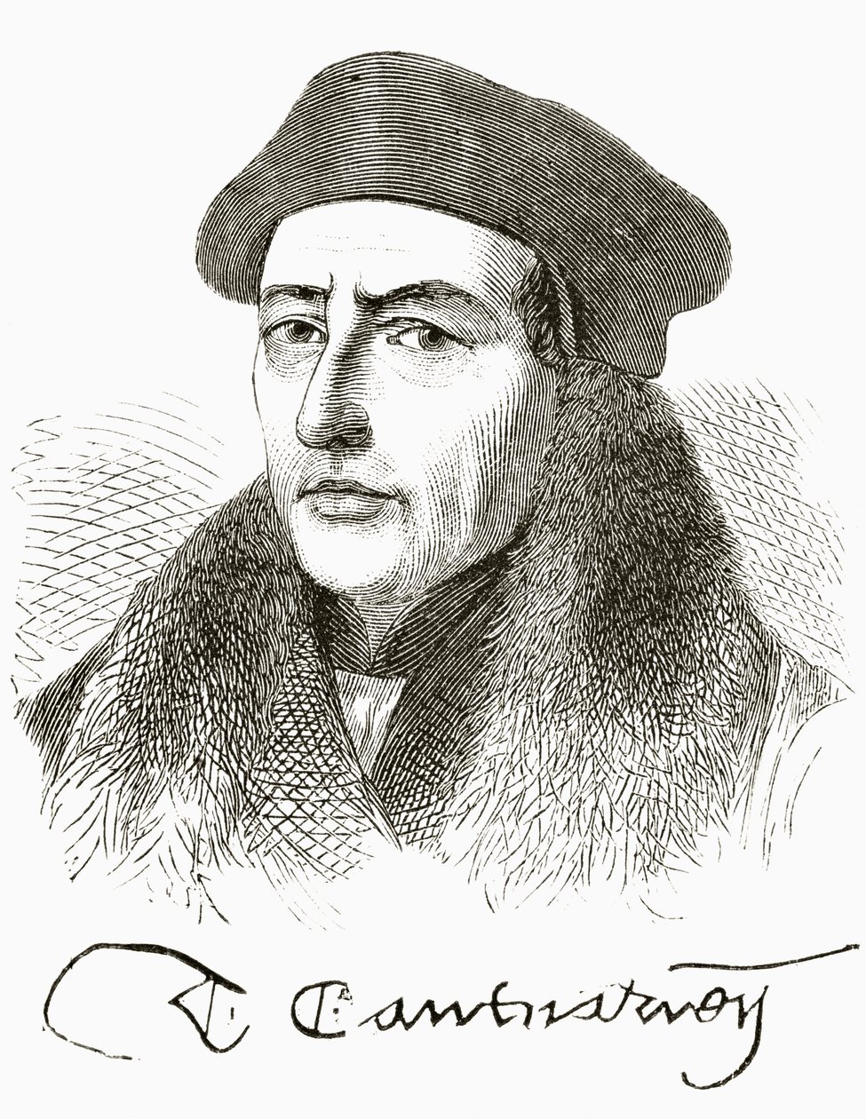 Thomas Cranmer, William Hickman Smith Aubreyn (1858-1916) teoksesta The National and Domestic History of England, julkaistu Lontoossa, noin 1890 tekijältä English School