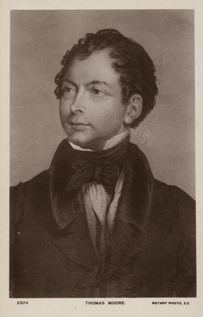 Thomas Moore (1779-1852), irlantilainen runoilija, laulaja ja viihdetaiteilija (litografia) tekijältä English School