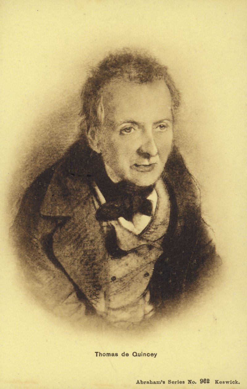Thomas de Quincey (1785-1859), englantilainen esseisti (litografia). tekijältä English School