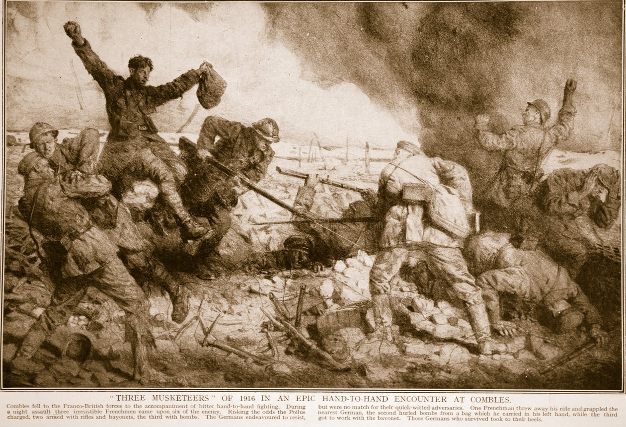 Kolme vuoden 1916 muskettisoturia eeppisessä kohtaamisessa Commblesissa, 1914-1919 tekijältä English School