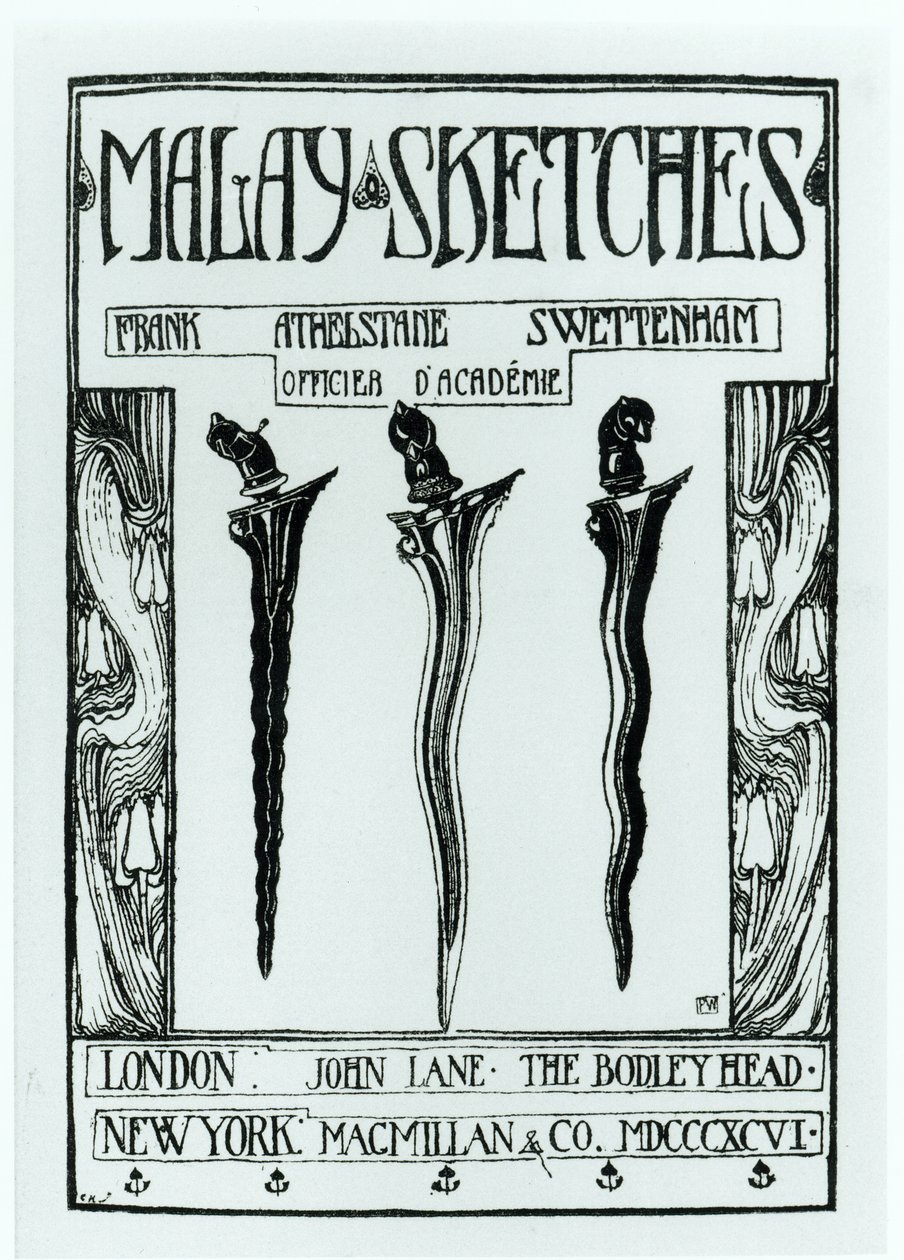 Frank Athelstane Swettenhamin Malay Sketchesin otsikkosivu, julkaistu 1896 tekijältä English School