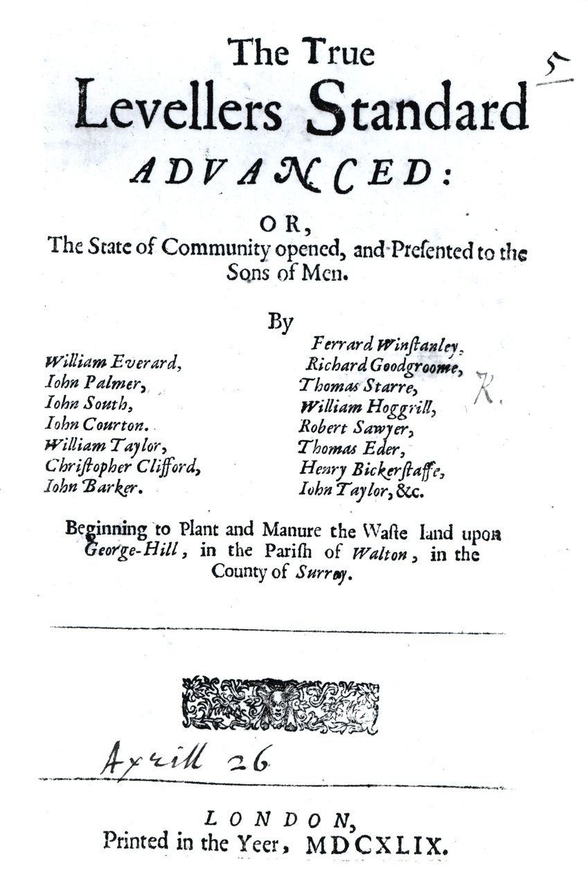The True Lellers Standardin nimisivu, julkaistu 26. huhtikuuta 1649 tekijältä English School