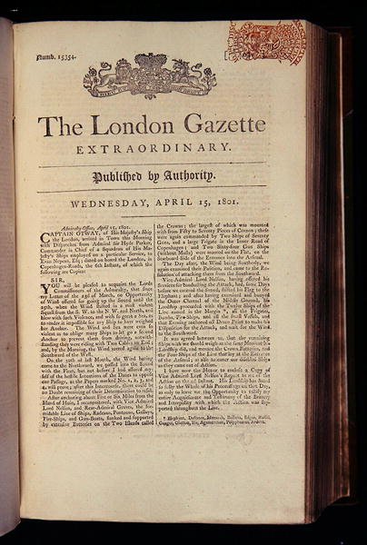 The London Gazetten otsikkosivu tekijältä English School