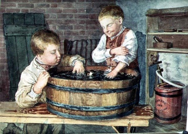 Leluveneet, noin 1880 (vesiväri paperille). tekijältä English School