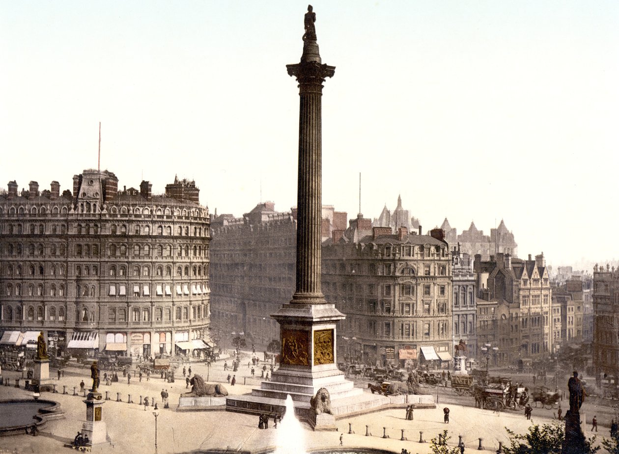 Trafalgar Square, Lontoo (käsin värjätty valokuva) tekijältä English School