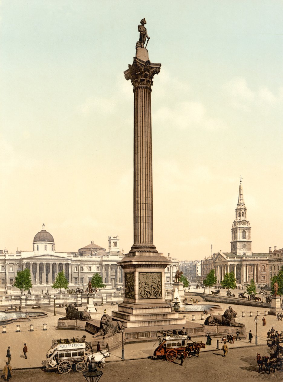 Trafalgar Square, Lontoo (käsin värjätty valokuva) tekijältä English School