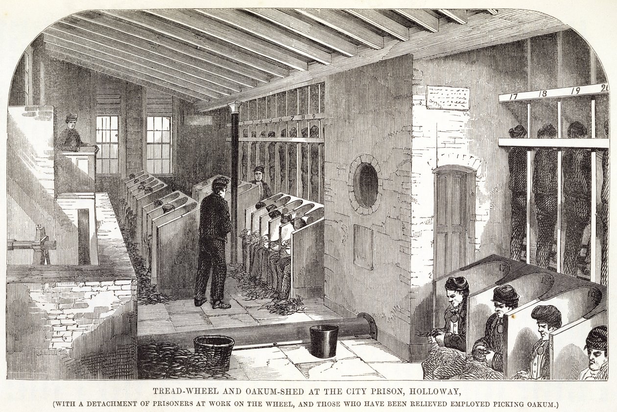Tread-Wheel ja Oakum-Shed kaupunginvankilassa, Holloway, Lontoon rikosvankiloista ja Henry Mayhew