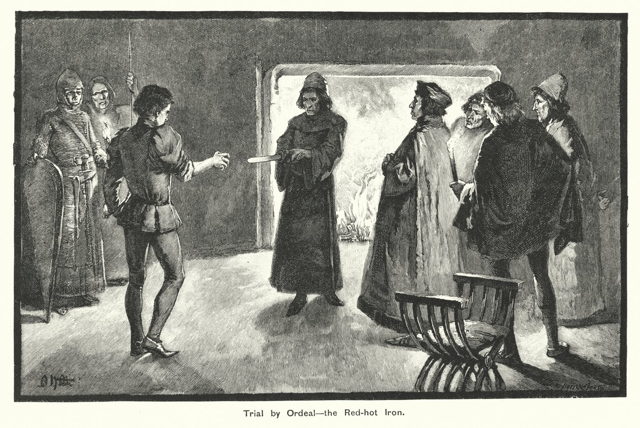 Koettelemus, tulikuuma rauta (kaiverrus) tekijältä English School