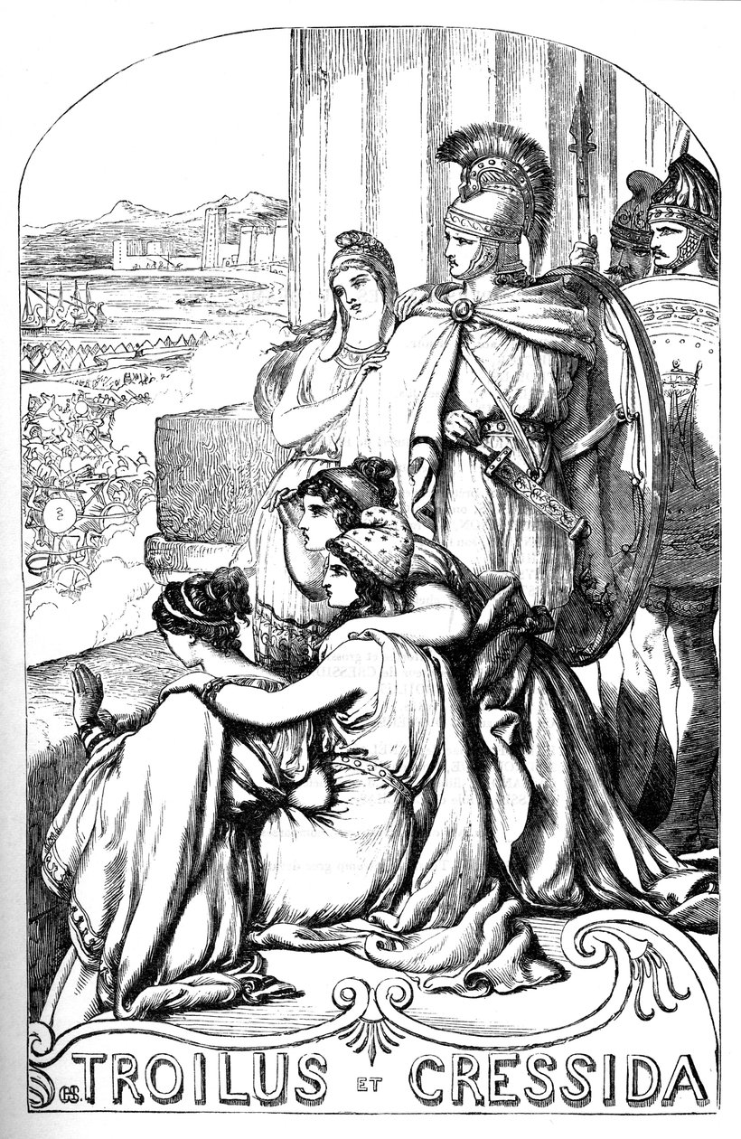 Troilus et Cressida - (Troilus ja Cressida) - Kuvitus "" William Shakespearen valmiit teokset""" 1866 - Tämän painoksen kuvitukset ja yleinen muoto on lainattu Cassellin kuvitetusta Shakespearesta, joka julkaistiin Lontoossa tekijältä English School