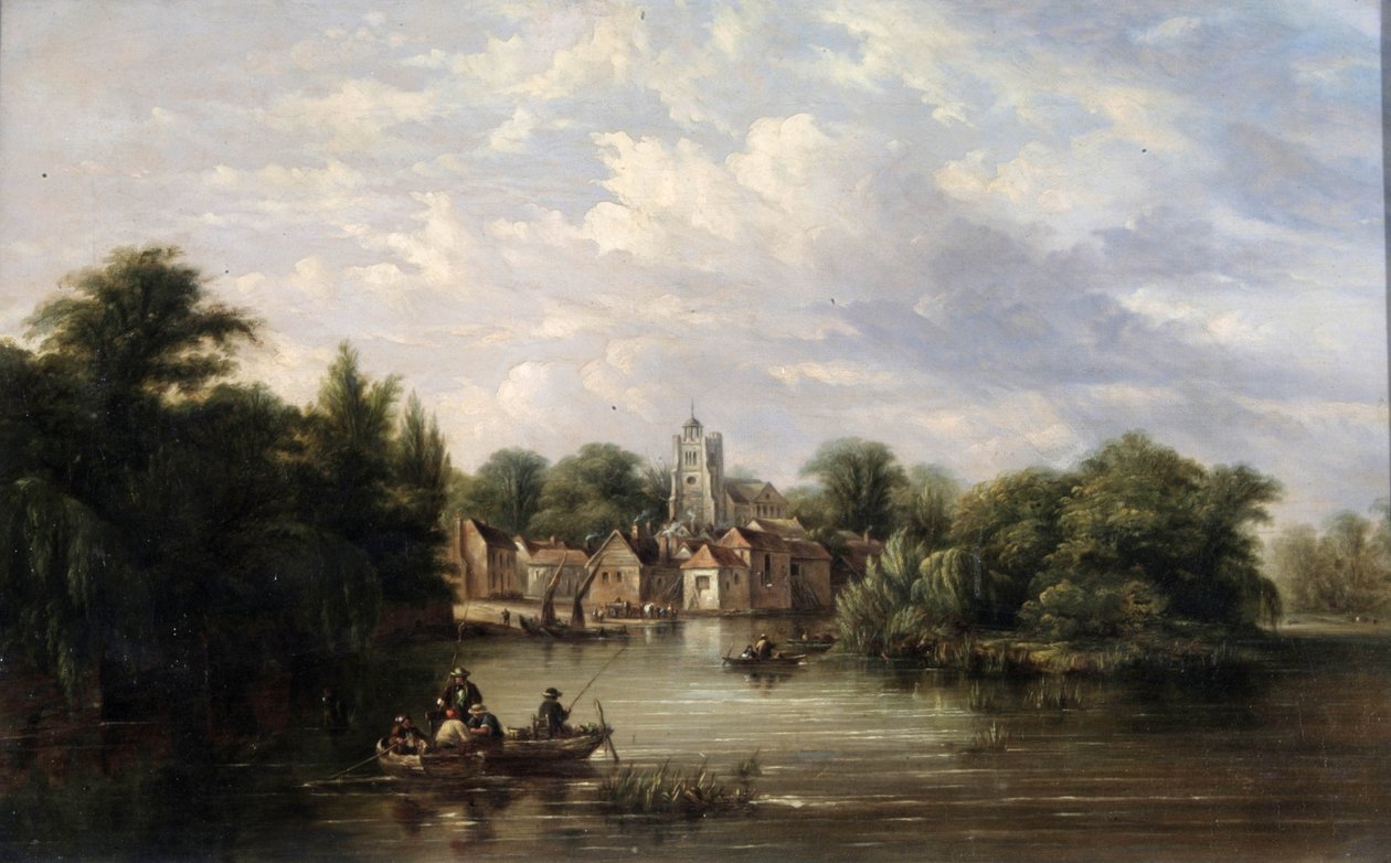 Twickenhamin kirkko, Embankment ja Eel Pie Island, Middlesex, vuoden 1713 jälkeen tekijältä English School