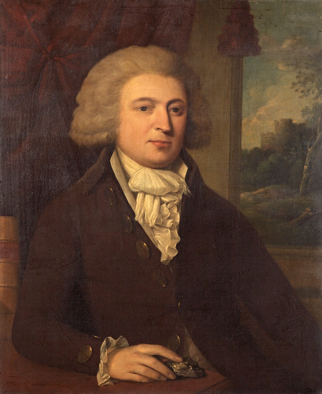 Tuntematon herrasmies mineraalinäytteen kanssa, n. 1790 tekijältä English School