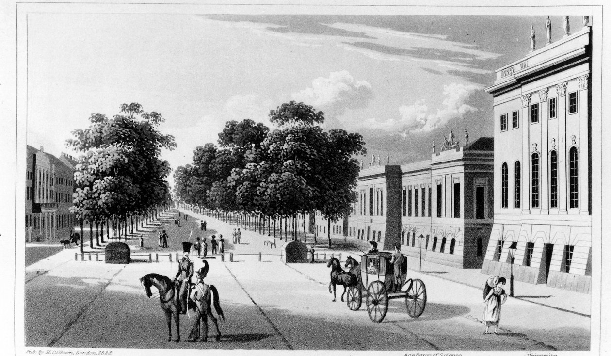 Unter den Linden, Pietarista: A Journal of Travels to and from the Capital, kirjoittanut A.B. Granville, julkaistu 1828 tekijältä English School