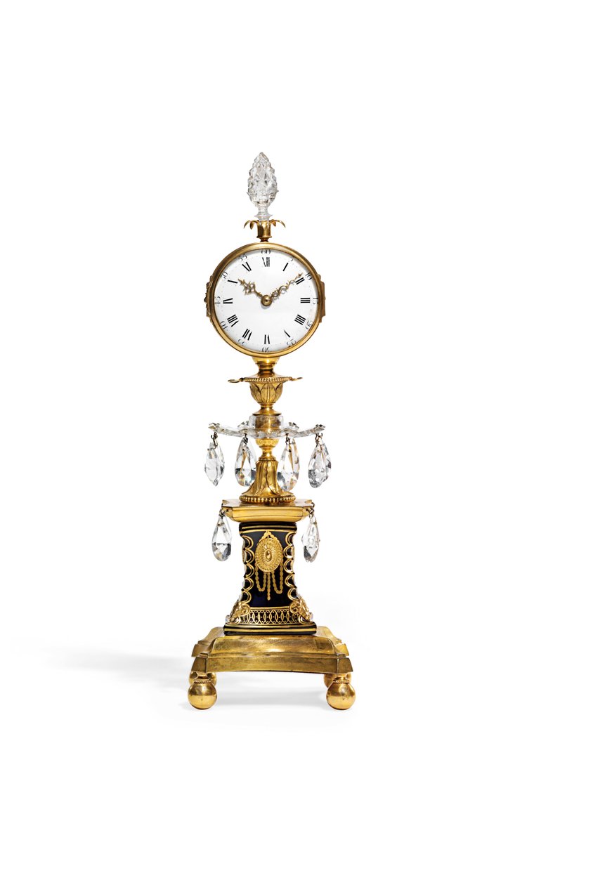 Epätavallinen George III "kynttilänjalkakello", 1700-luvun loppu tekijältä English School