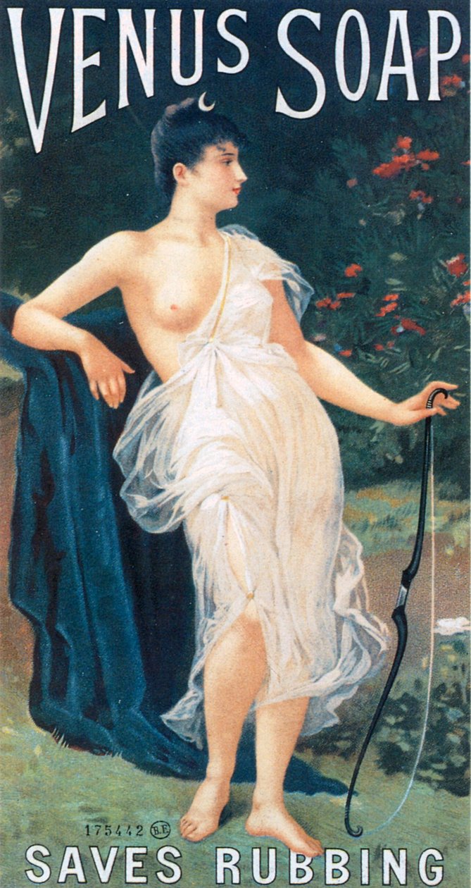 Venus-saippualehden mainos tekijältä English School