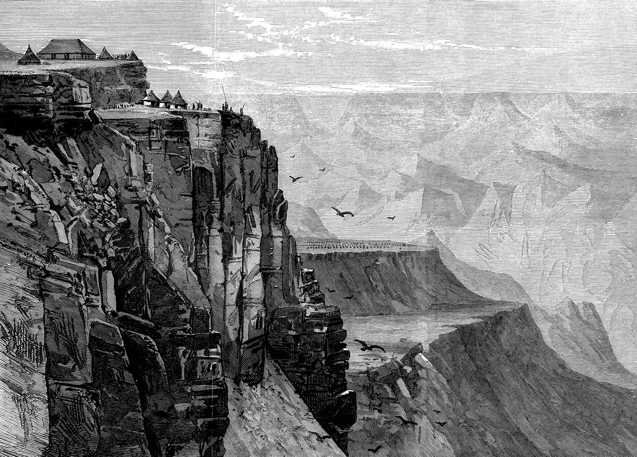 Näkymä Kings Housen lähellä olevasta pisteestä, British Expedition to Abessinia, 1868 tekijältä English School