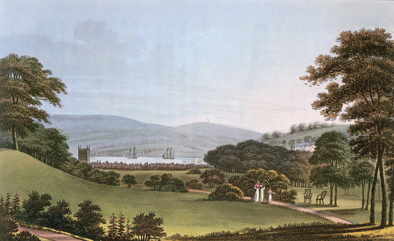 Näkymä linnoituksesta, lähellä Bristolia, 1802 tekijältä English School