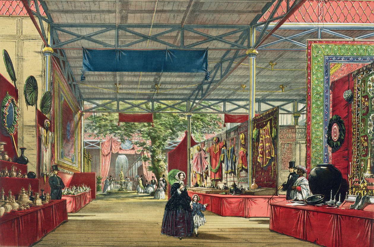Näkymä vuoden 1851 suuren näyttelyn Intia-osaan, Dickinsons Comprehensive Picturesilta tekijältä English School