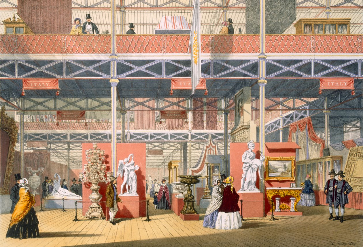 Näkymä Italian osasta vuoden 1851 suuressa näyttelyssä, Dickinsons Comprehensive Pictures -kuvasta tekijältä English School