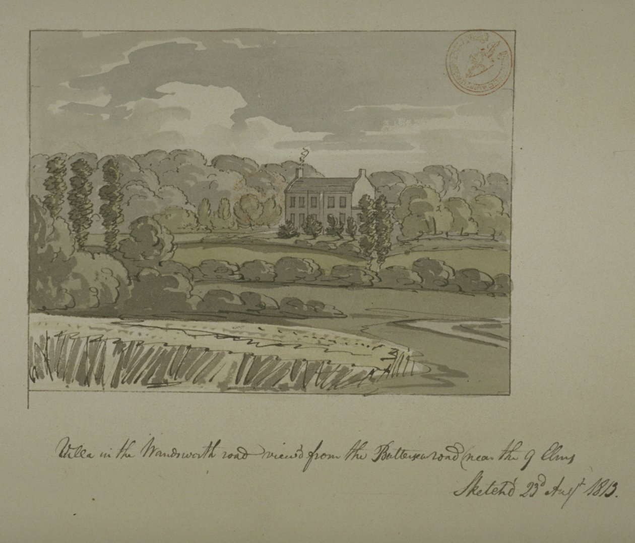 Huvila Wandsworth Roadilla, Nine Elms (akvarelli paperille) tekijältä English School