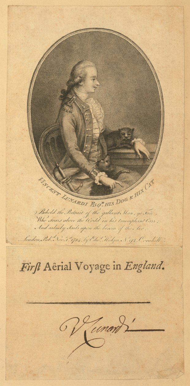 Vincent Lunardi, 1784 (pistekaiverrus) tekijältä English School