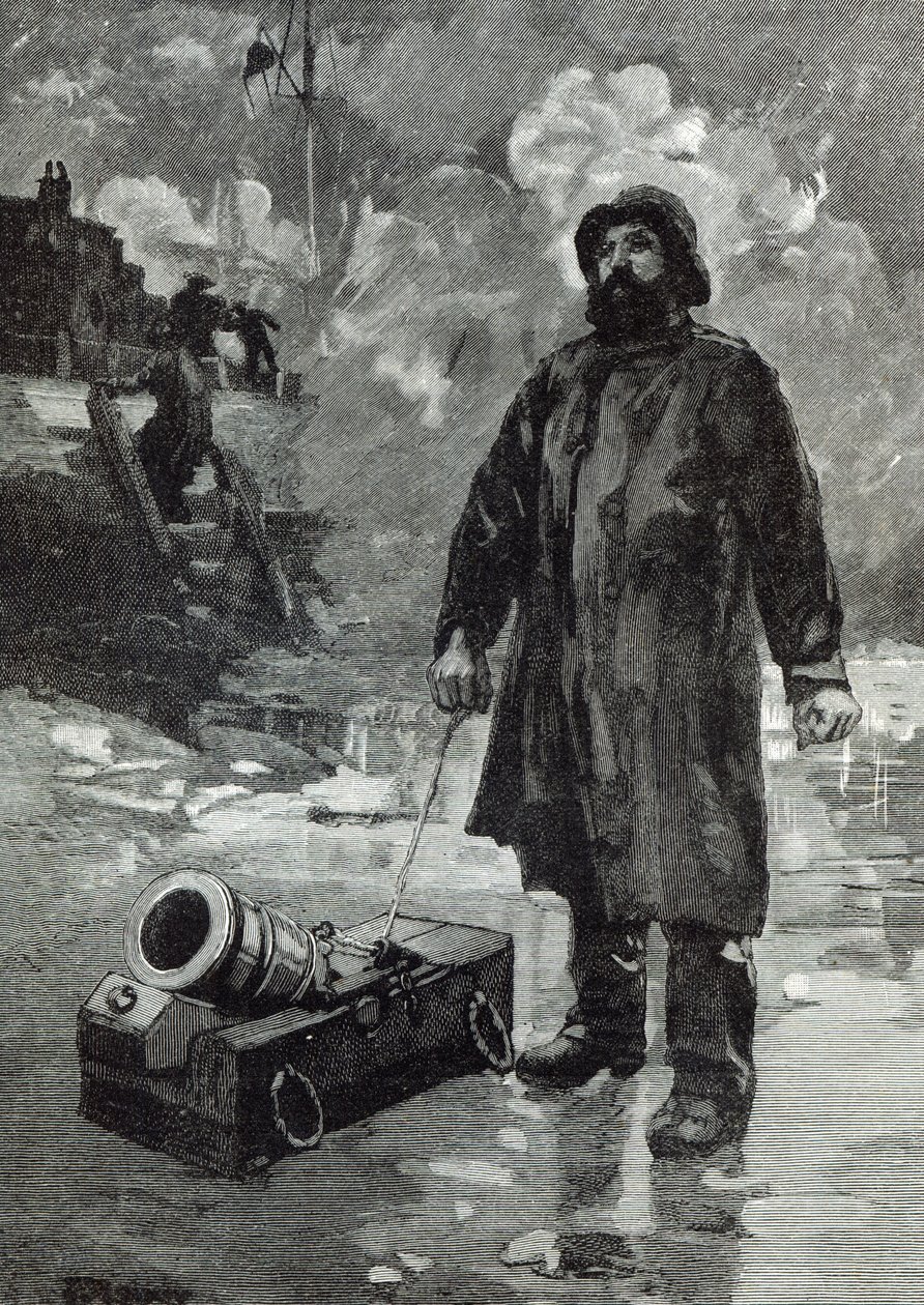 Odotetaan signaalia, "Leisure Hour", vuodelta 1888 tekijältä English School