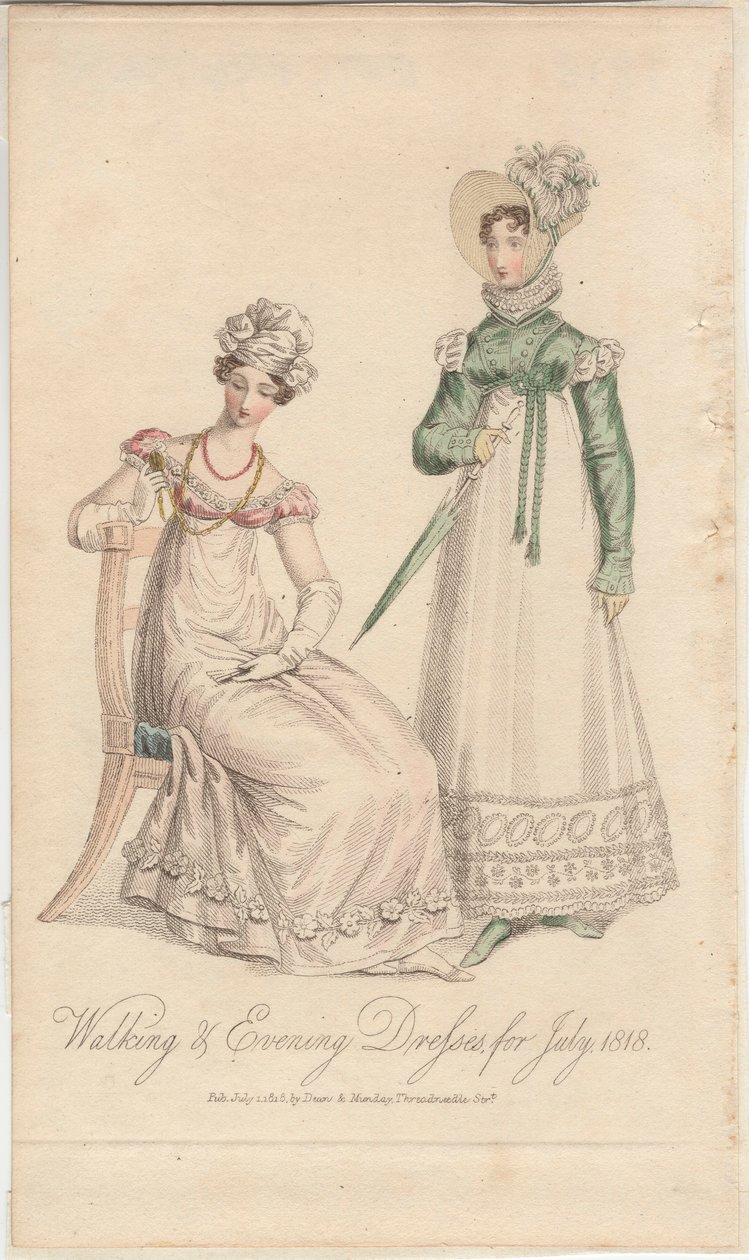 Kävely- ja iltapuvut heinäkuulle 1818, 1818 tekijältä English School