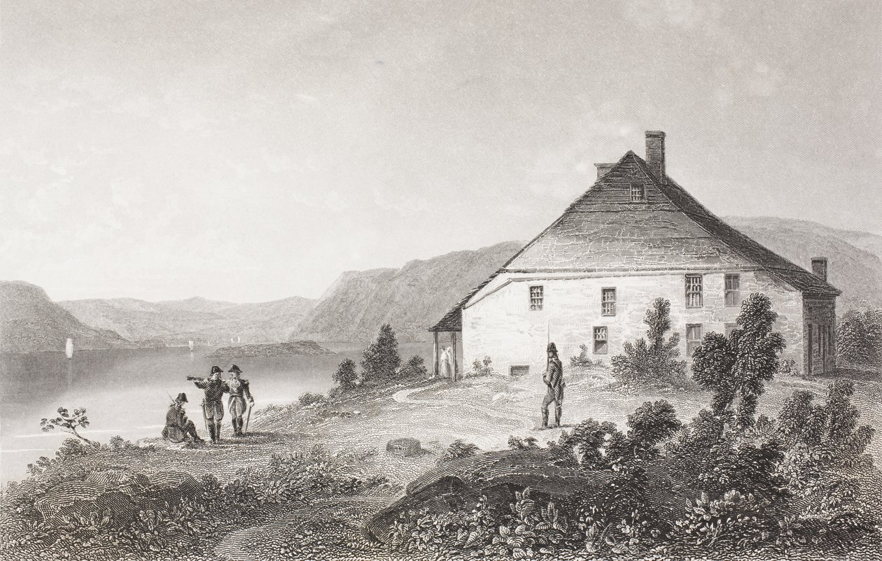 Washingtonin pääkonttori lähellä Newburghia, "Gallery of Historical Portraits" -julkaisusta, julkaistu noin 1880 tekijältä English School