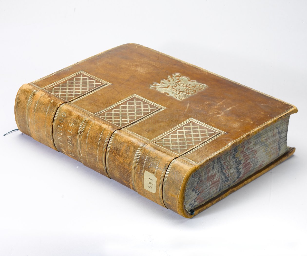 Waterloo-mitalirulla, n. 1815 (kynä ja muste paperille nahkasidoksessa) tekijältä English School