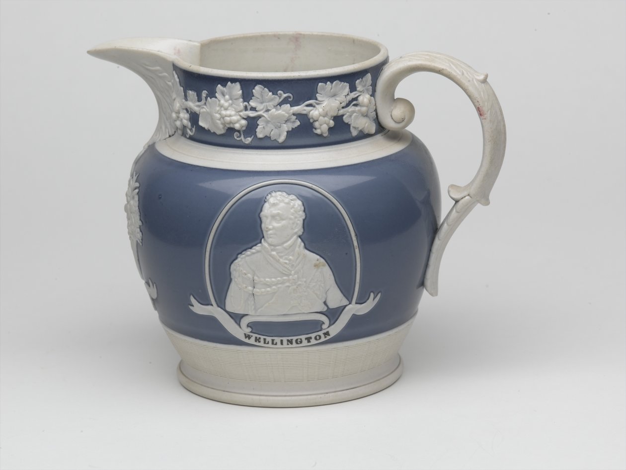 Waterloon muistokannu, n. 1815 (kivitavara) tekijältä English School