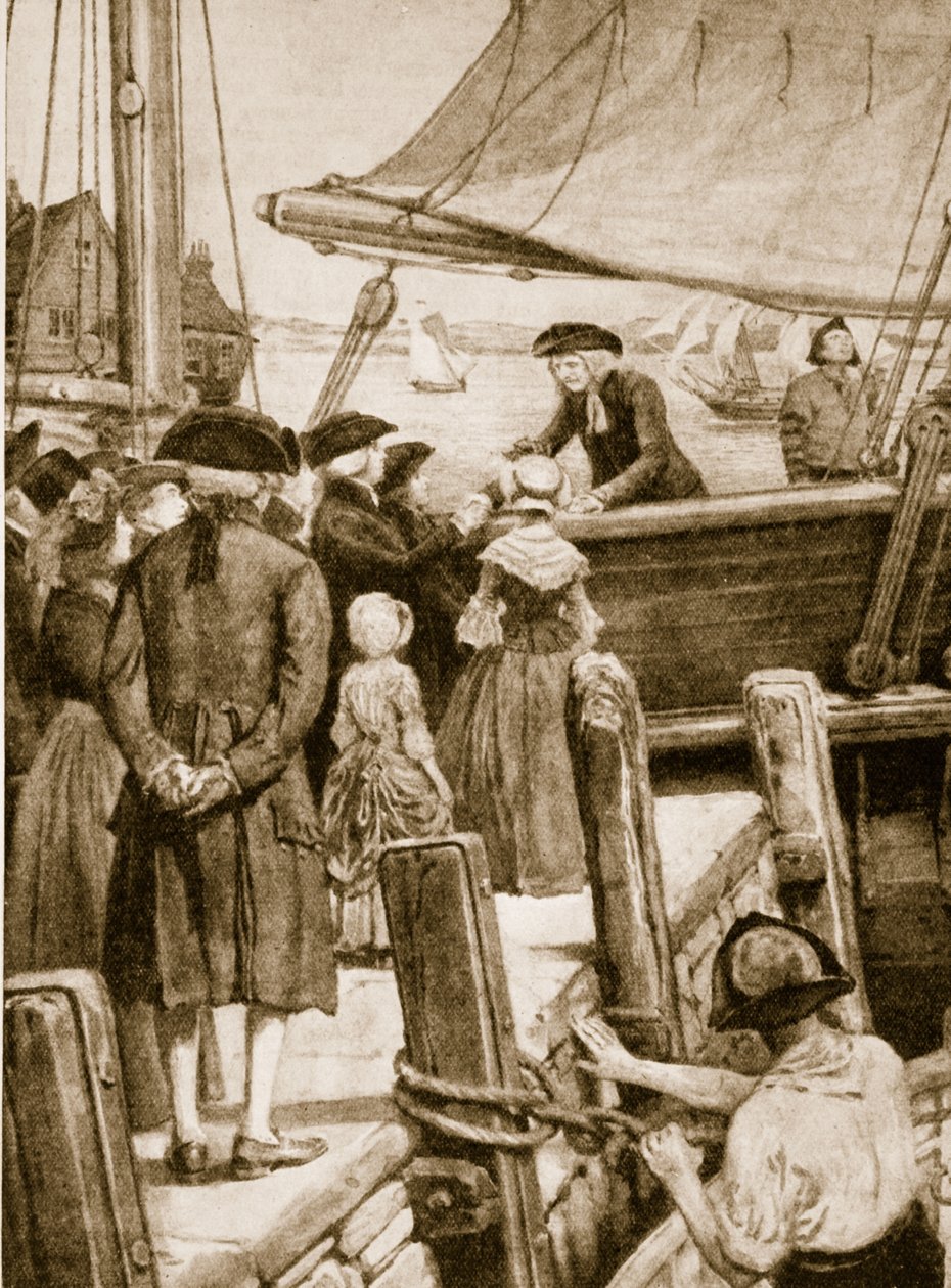 Wesley Walesin prinssissä vuonna 1787 jättämässä hyvästit irlantilaisille tekijältä English School