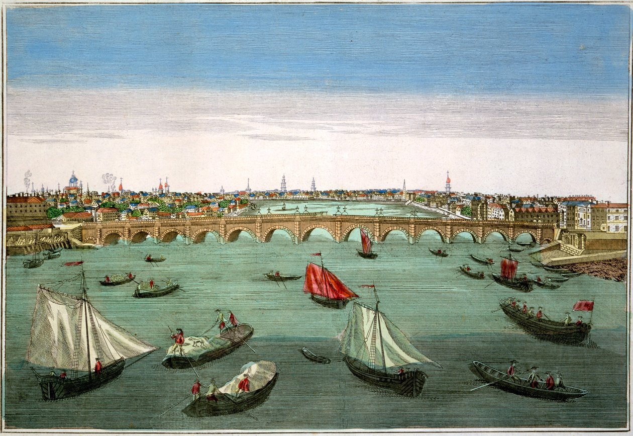 Westminster Bridge, Lontoo, 1700-luvun alkupuolelta puoliväliin tekijältä English School