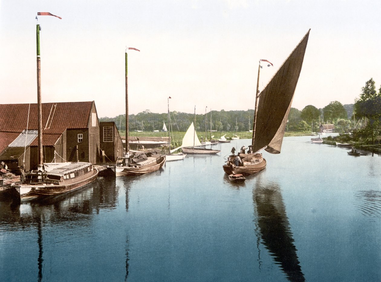 Wherry lähtee Wroxhamista (käsinvärinen kuva) tekijältä English School