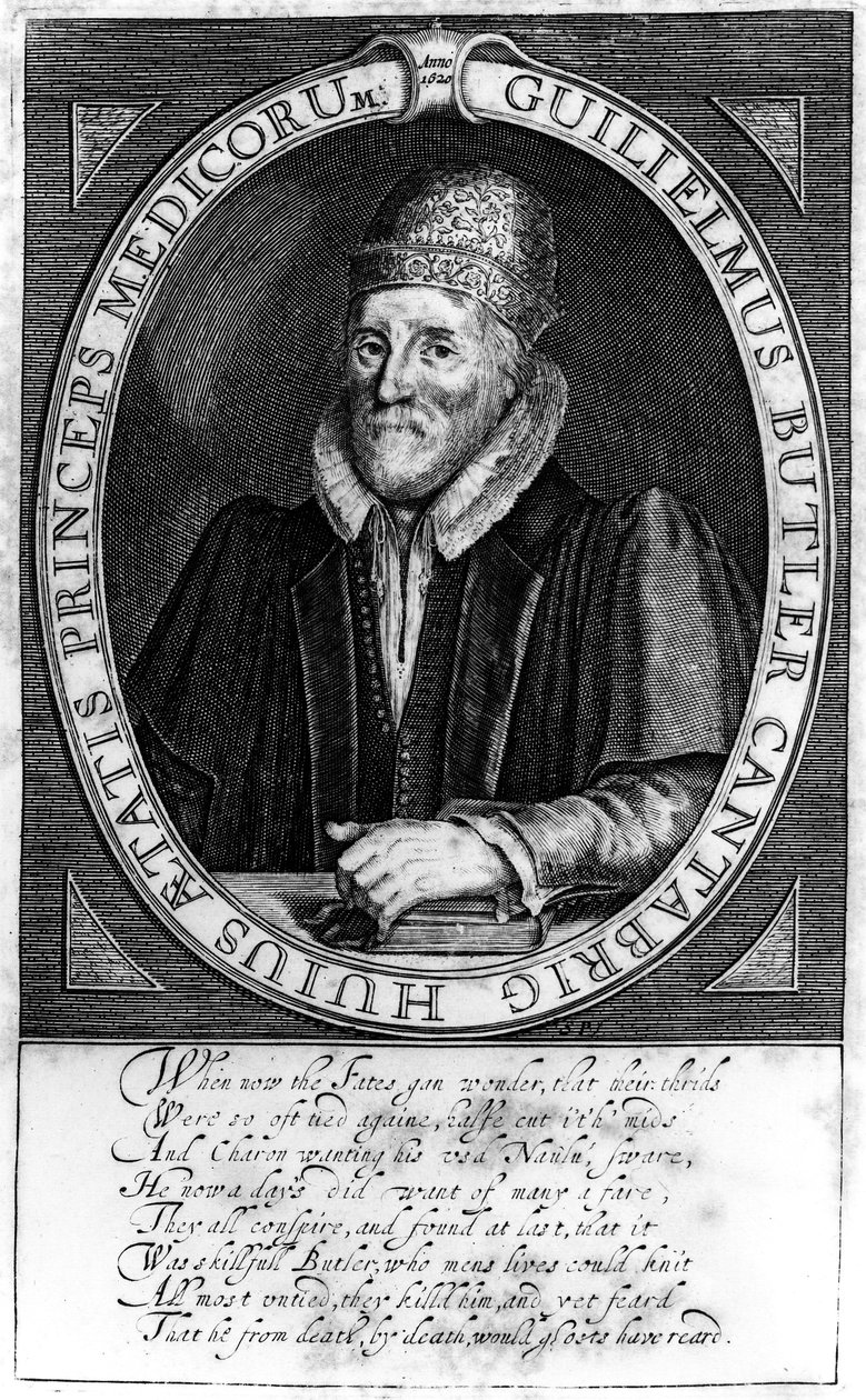 William Butler, alkuperäisen muotokuvan jälkeen Clare Hallissa, Cambridgessa, 1620 tekijältä English School