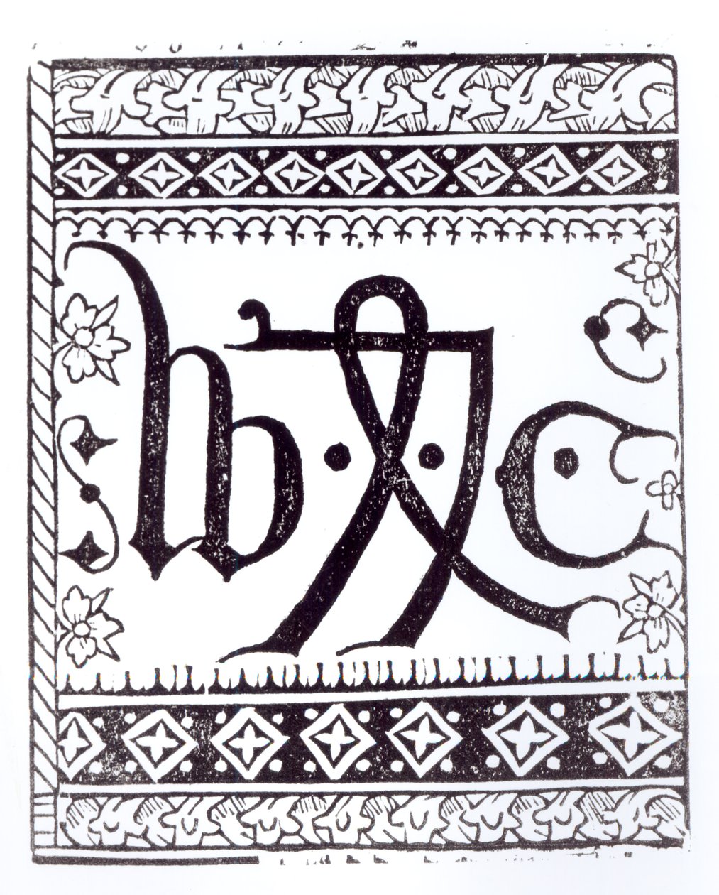William Caxtons (n. 1422 - n. 91) Print Mark, kuvitus tieteestä ja kirjallisuudesta keskiajalla ja renessanssilla, kirjoittanut ja kaivertanut Paul Lacroix, 1878 tekijältä English School