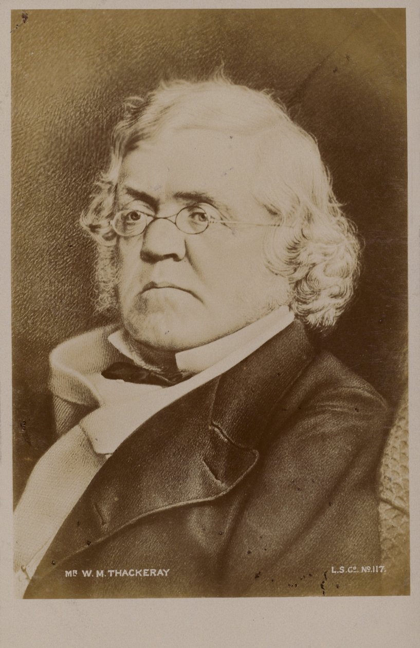 William Makepeace Thackeray (1811-1863), englantilainen romaanikirjailija (litografia) tekijältä English School