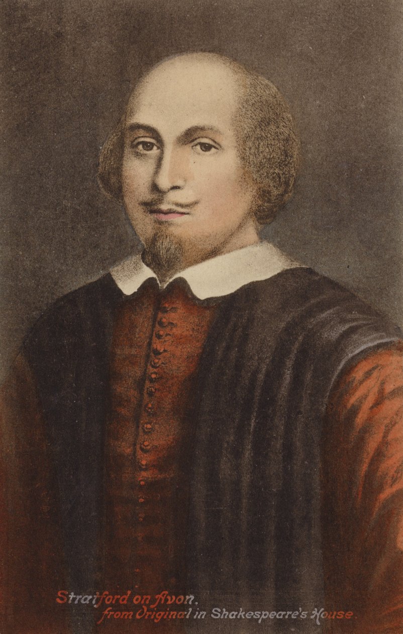 William Shakespeare (n. 1564-1616), englantilainen näytelmäkirjailija ja runoilija (värilitro). tekijältä English School