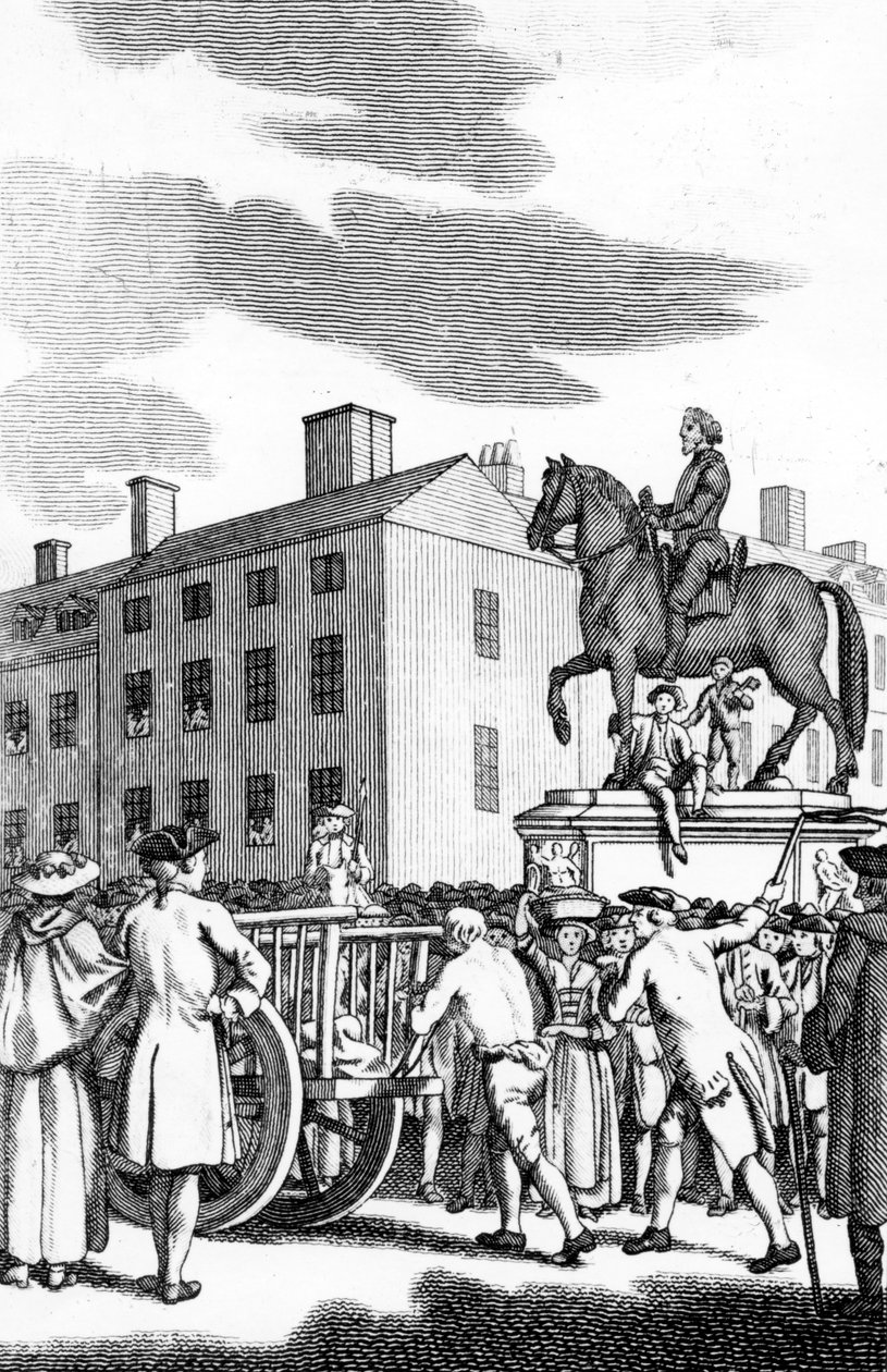 William Stroud, Tyburn Chronicleen kaiverrettu mies pikku Larcenylle lyöty kärryn häntää Charing Crossista Horse Guardille tekijältä English School
