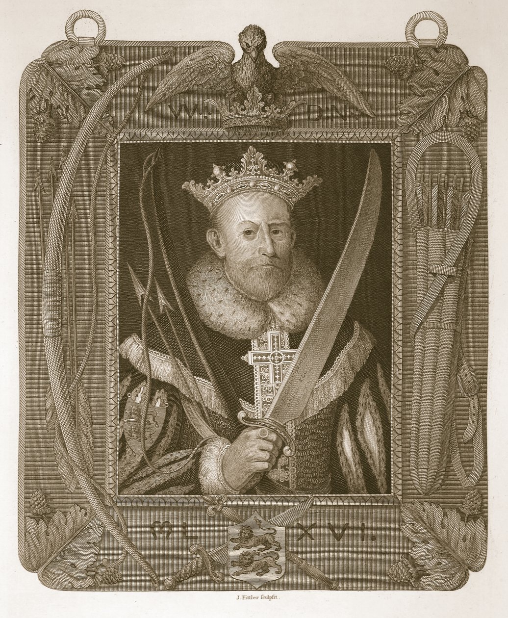 William the First, kaiverrettu J. Fittler, kuvitus David Humesista The History of England, pub. R. Bowyer, Lontoo, 1812 tekijältä English School