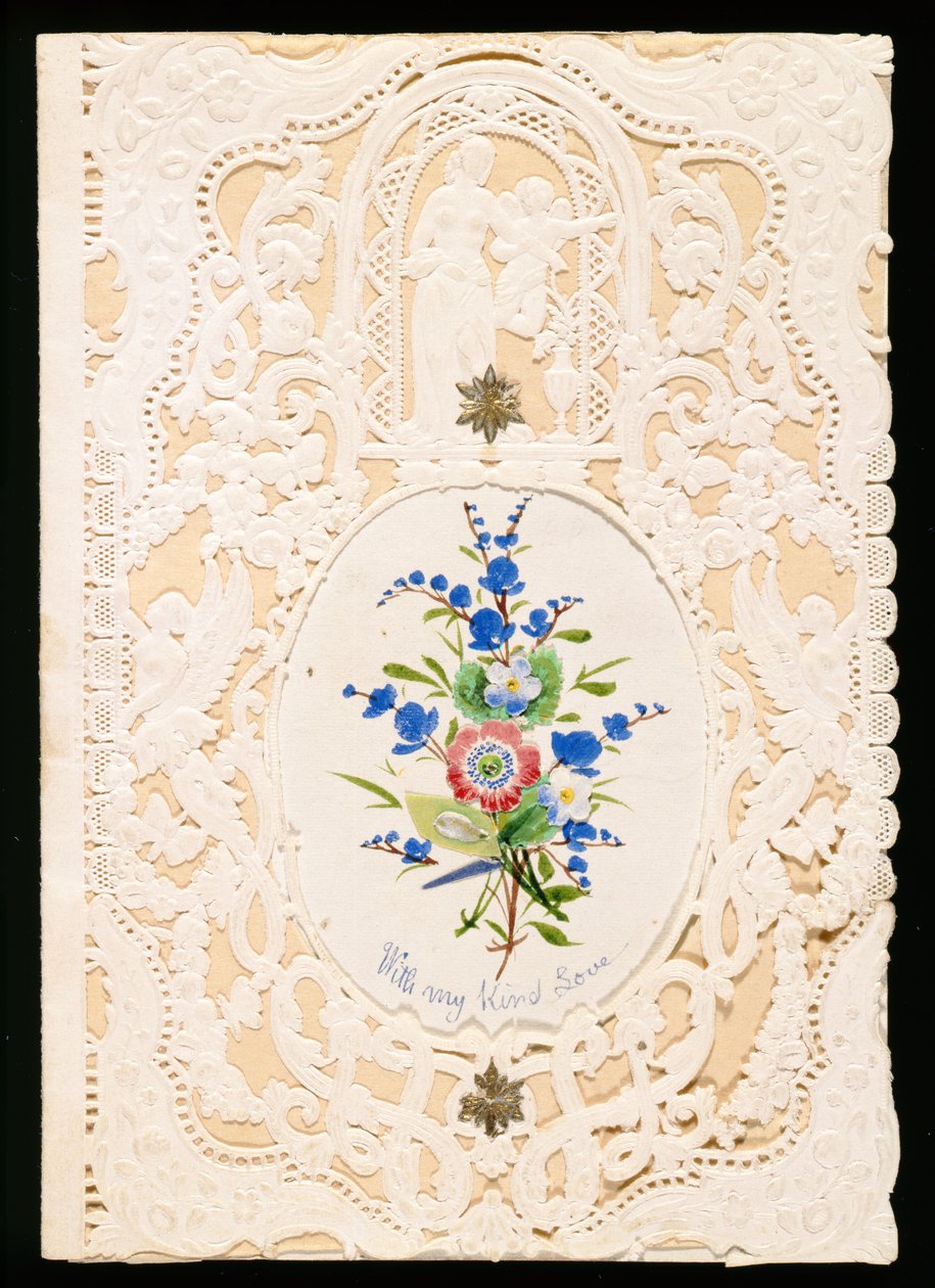 My Kind Love, ystävänpäiväkortti, n. 1858 (väri litho paperille) tekijältä English School